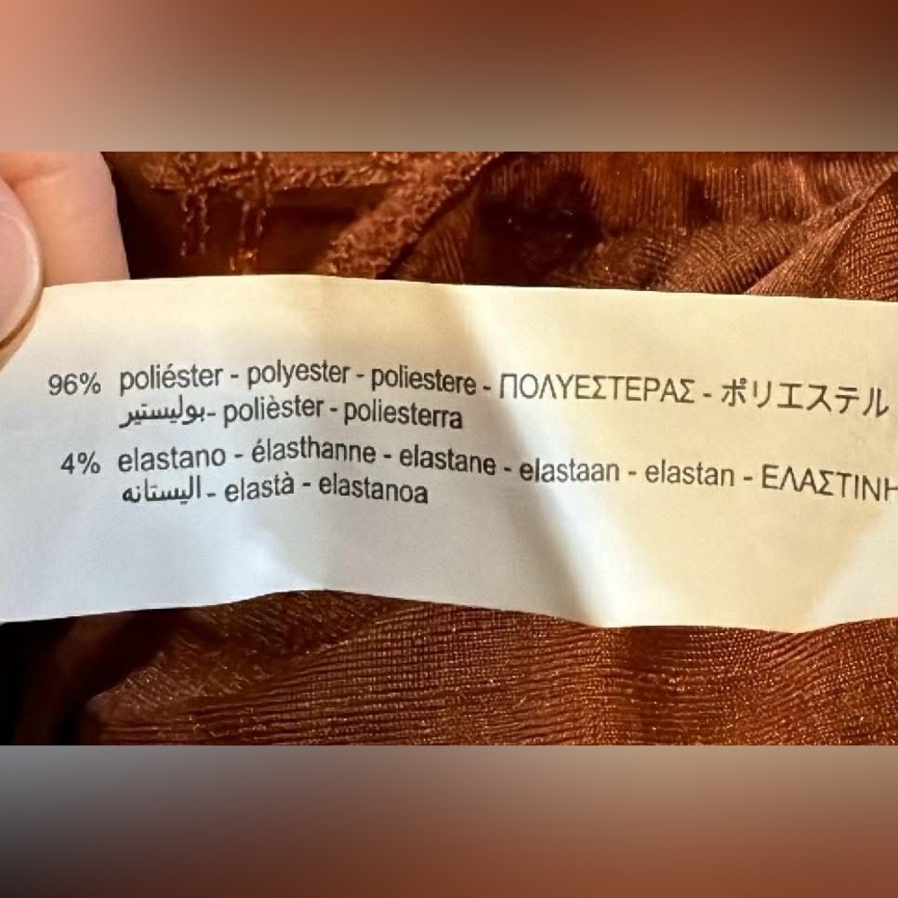 ZARA Women’s Rust Textured Jacquard Wide-Leg Pants Boho Floral Lounge Trousers M - Picture 12 of 12